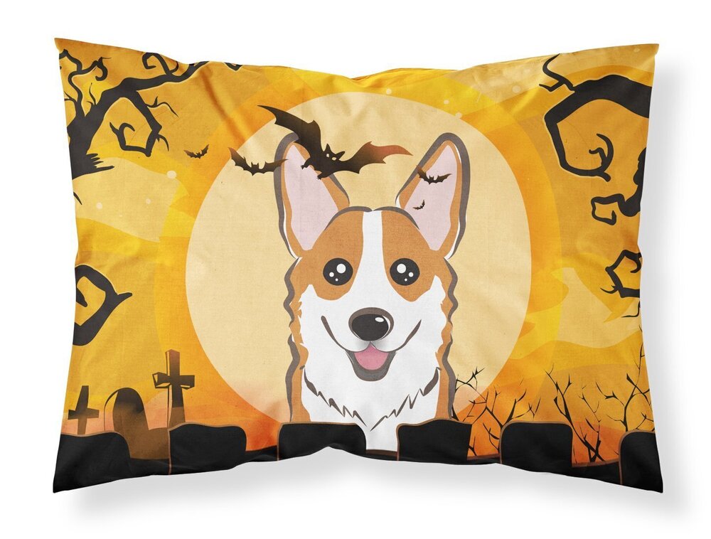 2501 BB1812PILLOWCASE Halloween Red Corgi Fabric Standard Pillowcase